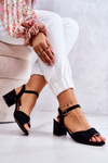Suede Heel Sandals Lorisa Black 
