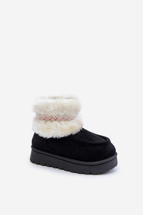 Snow Boots Children's Boots With Fur And Pattern Black Melefia