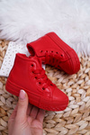 Kids Insulated High Sneakers Red Filemon
