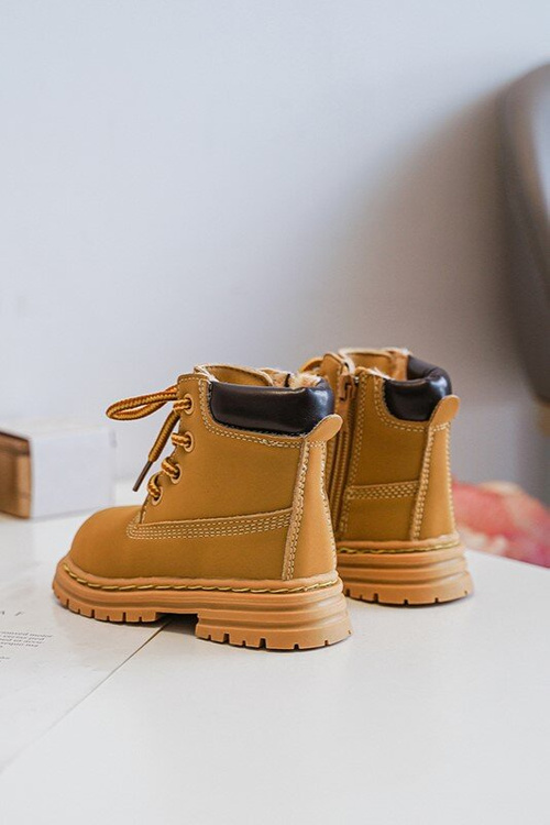 Children's Trapper Boots With Zip Camel Bansi