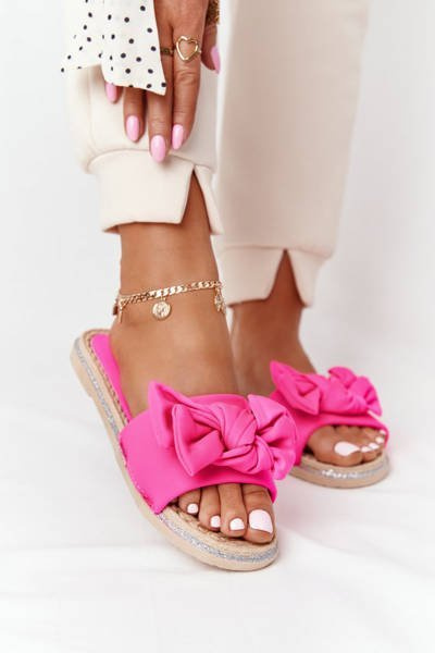 Rubber Slippers With A Bow Pink Andrea