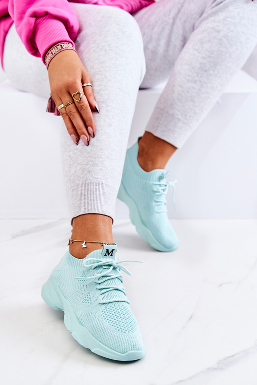 Sneakersy Buty Sportowe Skarpetkowe Miętowe Nolene