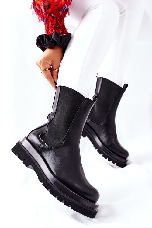 Women's High Chelsea Boots Black Belive
