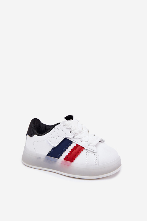 Dziecięce Buty Sportowe Sneakersy Świecąca Podeszwa Biało-Czarne Arielle