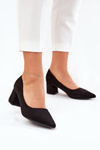 Women's pointed toe pumps on a heel black Merinette