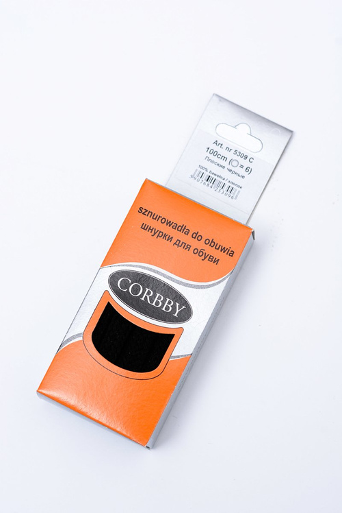Corbby Cotton Black Flat Laces