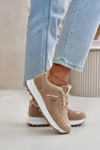 Women's Sports Shoes Insulated With Fur On Platform Khaki Lerisas