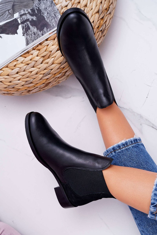 Women's Leather Stiletto Boots Maciejka Black 04359