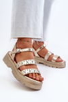 Women's Embellished Sandals Eco Leather Gold Arcida