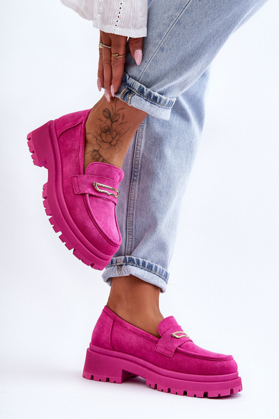 Mokasyny Damskie Zamsz Wsuwane Różowe Pure Love VL224