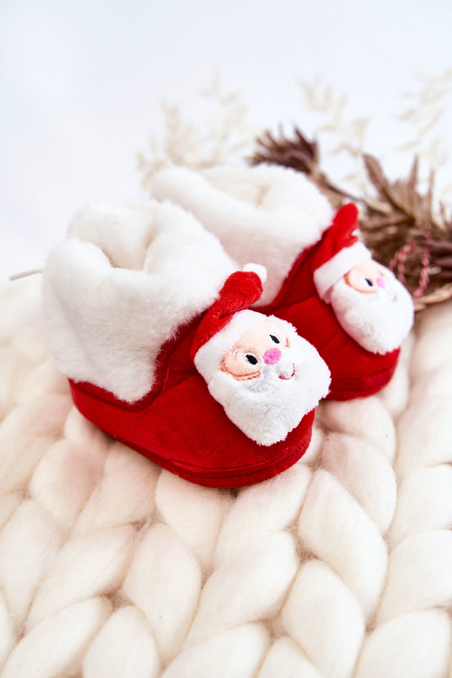 Children's warm slippers Santa Claus red 