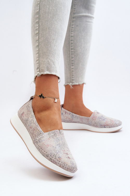 Espadryle Damskie Skóra Platforma Multikolor Chorisa 7892-1