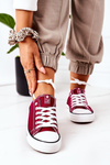 Women's Classic Sneakers Burgundy Ecoma