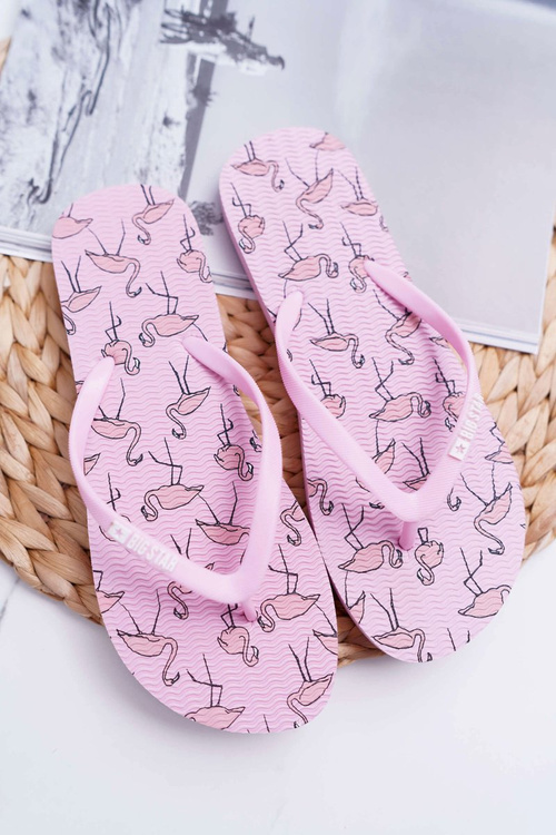 Women's Flip Flops Big Star Pink Flamingos AA274A176