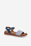 Women's Sandals With Braiding On The Strap Blue Inblu GS000050