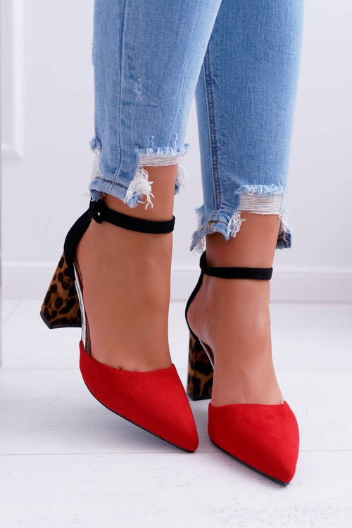 Women's Leopard Stiletto pumps Red Ferri
