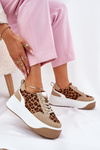 Women Sneakers On Massive Platform Leopard Beige Tamorniel
