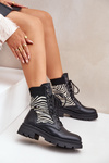 Women’s Work Boots With Sock Zebra Black Raviri