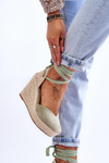 Women's Lace Up Wedge Sandals Green Bethany