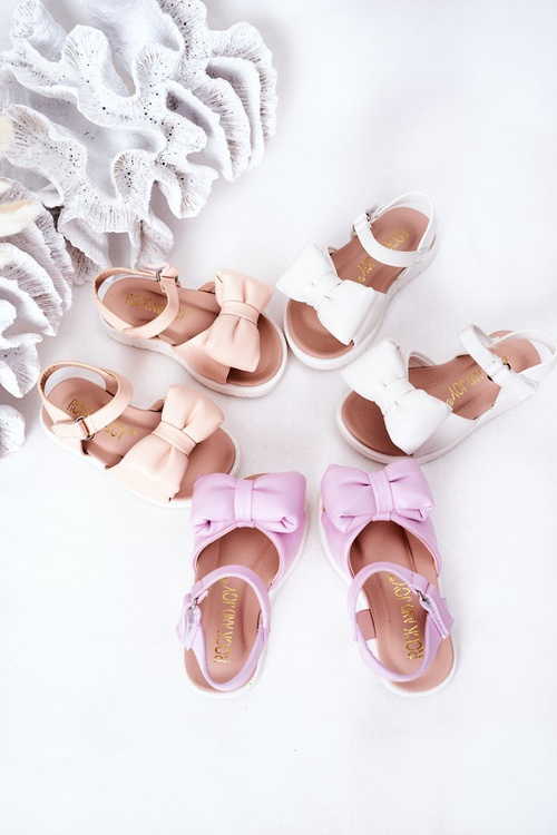 Children's Sandals With Bow White Abbie