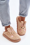 Women's Fur Slippers with Bunny Beige Naveritte