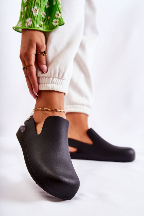 Fashionable Rubber Clogs Black Meriko