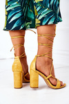 Lace-up High Heel Sandals Yellow Catwalk
