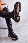 Leather boots Over the knee GOE KK2N4024 Black