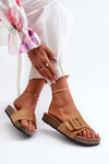 Women's Sandals with Buckle Eco Suede Camel Laeltia