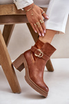 Women's Heeled Boots with Zipper Camel Inabelle