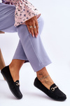 Classic Suede Loafers With Embellishment Black Amera