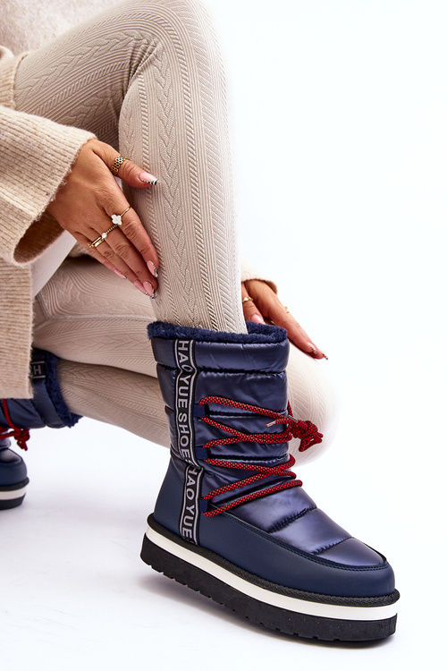 Women's Snow Boots with Laces Navy Lilara