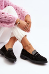 Women's Embellished Black Loafers Dananei