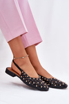 Embellished Ballet Flats On A Flat Heel Black Nilarisela