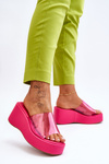Women's Transparent Wedge Slippers Fuchsia Eliane