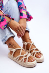 Women's Fashionable Braided Sandals Light beige Tiffanie
