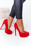 Classic Suede High Heels Red Margharita
