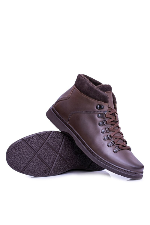 Neex Brown Leather Men's Warmed Boots Timmo Sneakers