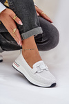 Ladies Leather Loafers On Platform S.Barski LR51-556 White