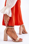 Women's Sandals On A Stable Heel Beige Lavissa
