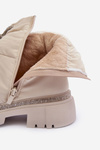 Decorated Ankle Boots with Flat Heel Light Beige Plotia 