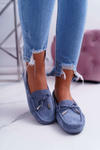 Women's Comfortable Eco-suede Moccasins Blue Memfi