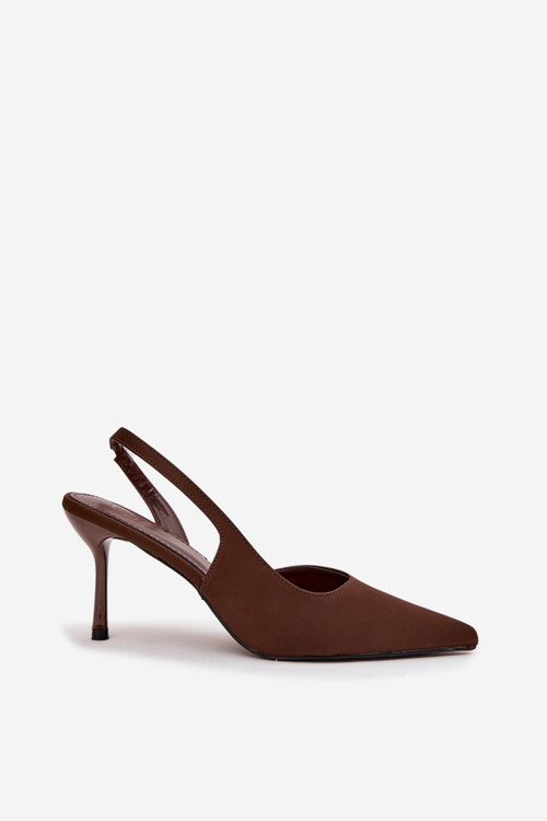 Stilettos with open heels chocolate Lenira