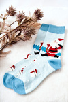 Men's Santa Socks with Sack Blue