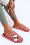 Women's Christmas Slippers With Reindeer Pink Millio