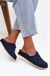 Women's slippers with flower Inblu CS000043 navy blue