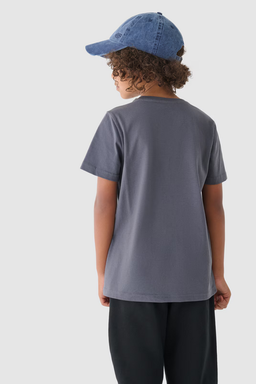 Boys T-shirt Smooth Cotton Gray 4F 4FJWMM00TTSHM1626-25S