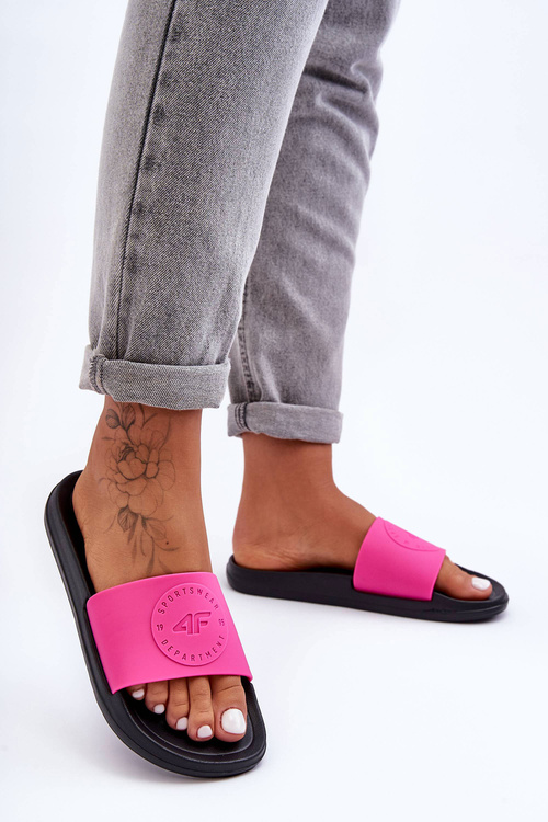 Damskie Klapki Sportowe 4F 4FSS23FFLIF069-55S Różowo-Czarne