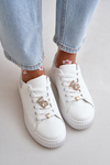 Low Sneakers Made Of Eco Leather With Embellishments White-Silver Cillione
