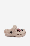 Foam Kids Slippers Lined with Fur and Buckles Khaki Cerelle